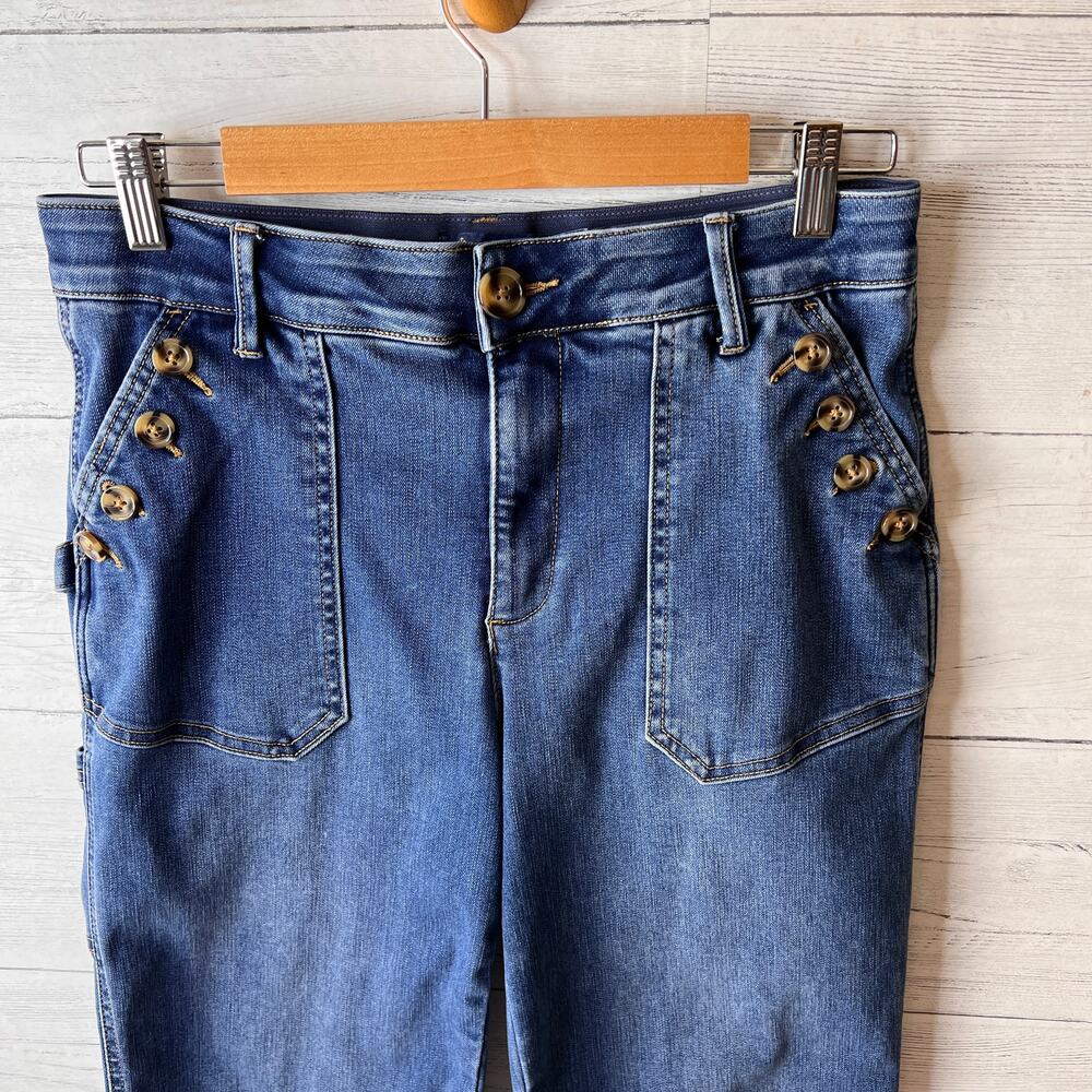 Democracy Jeans Womens Size 8 Ab Solution Cargo Patch Pockets Cotton Blend Denim - Picture 5 of 15